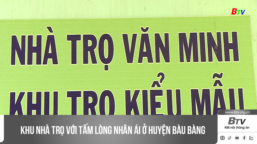 Khu nhà trọ với tấm lòng nhân ái ở huyện Bàu Bàng