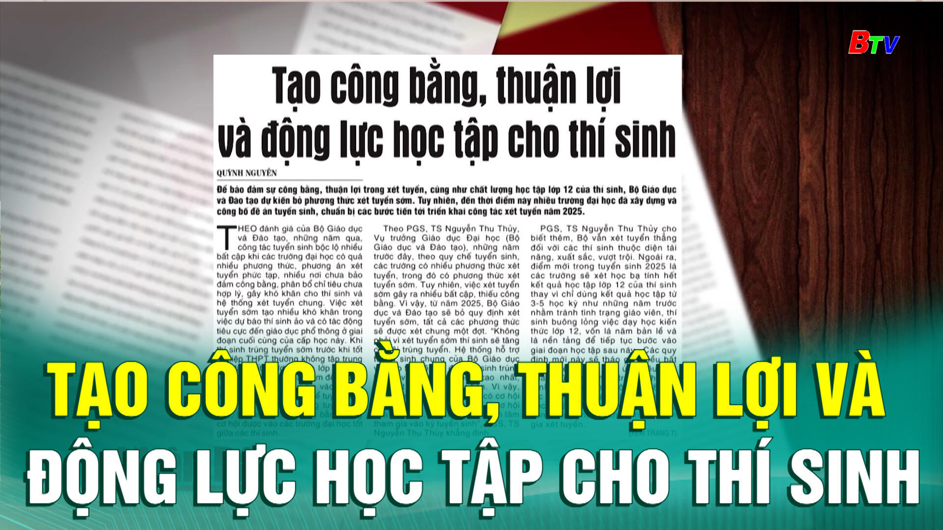 Tạo công bằng, thuận lợi và động lực học tập cho thí sinh