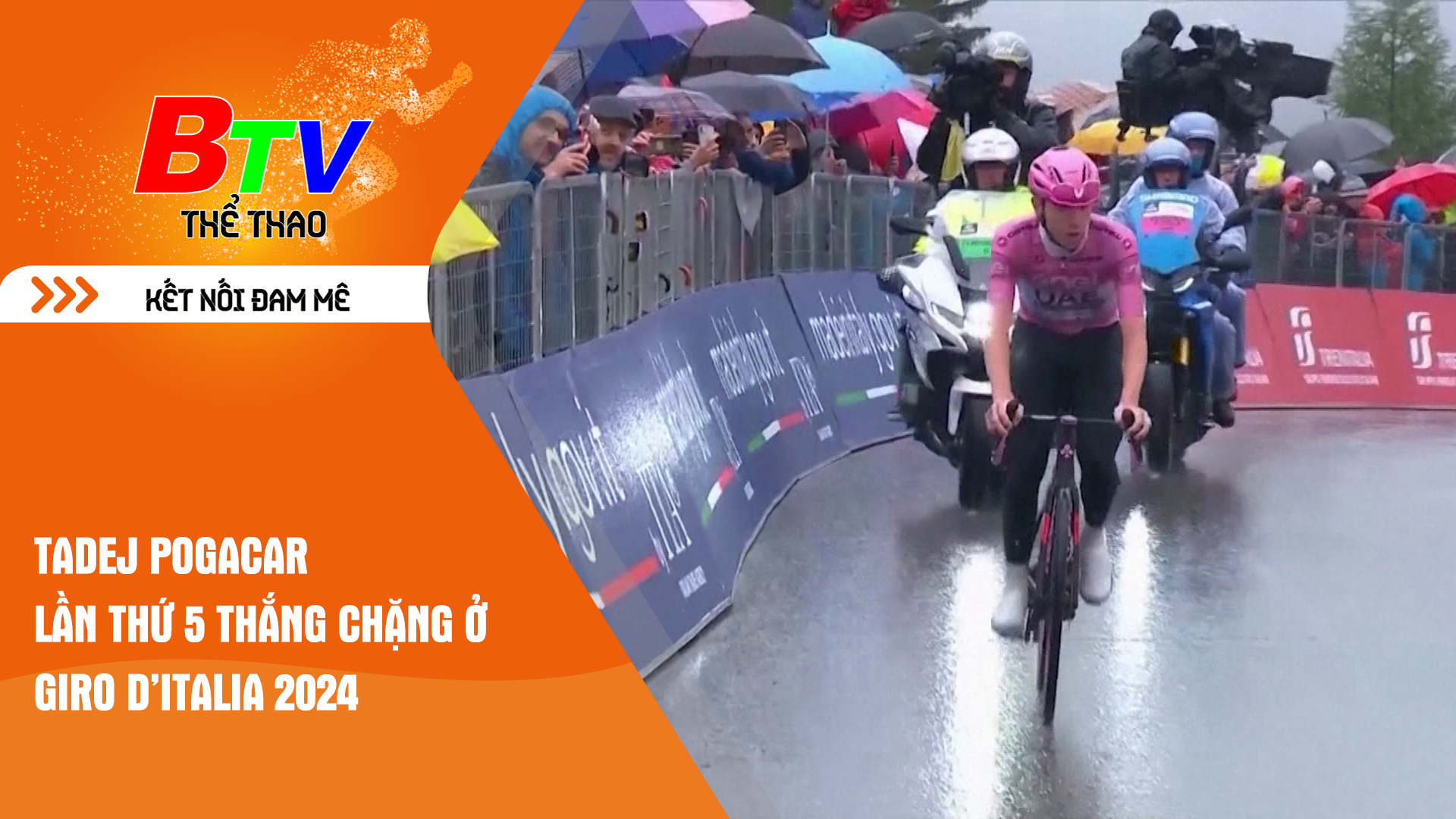 Tadej Pogacar lần thứ 5 thắng chặng ở Giro D’Italia 2024 | Tin Thể thao 24h