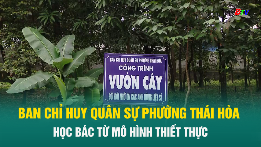 Ban chỉ huy Quân sự phường Thái Hòa học Bác từ mô hình thiết thực