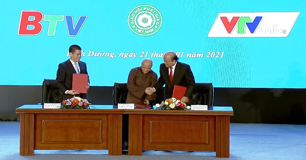 Lễ ký kết hợp tác giữa BTV - VTV Cab và Giáo hội Phật giáo Việt Nam