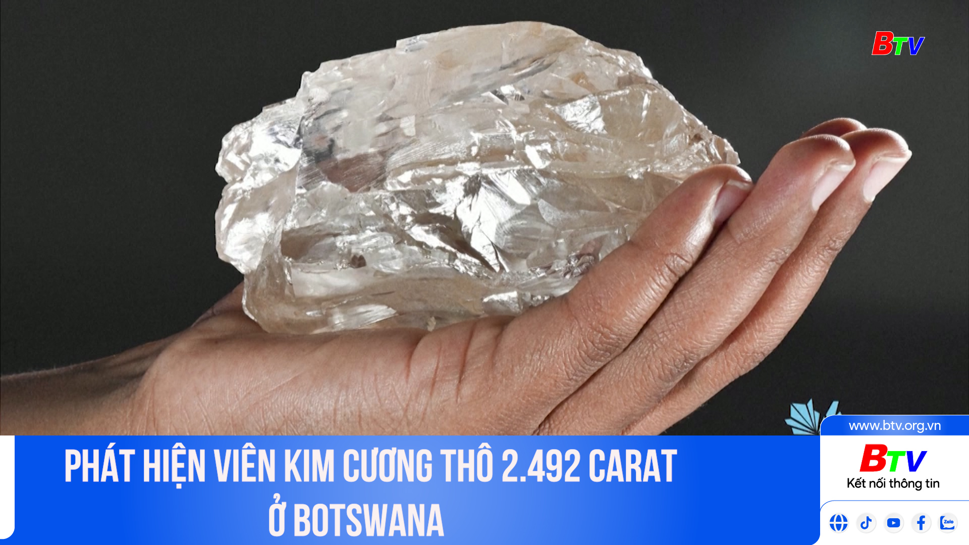 Phát hiện viên kim cương thô 2.492 carat ở Botswana