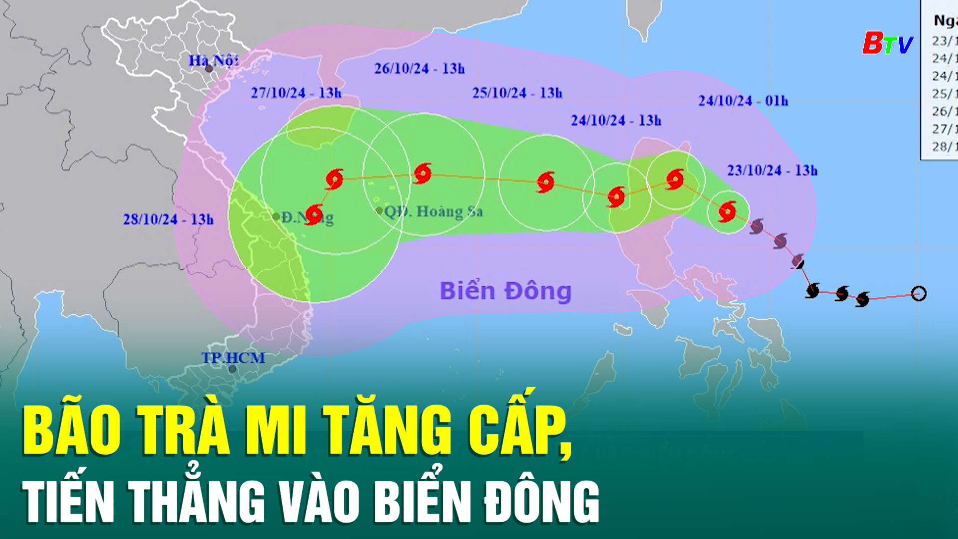 Bão Trà Mi tăng cấp, tiến thẳng vào Biển Đông