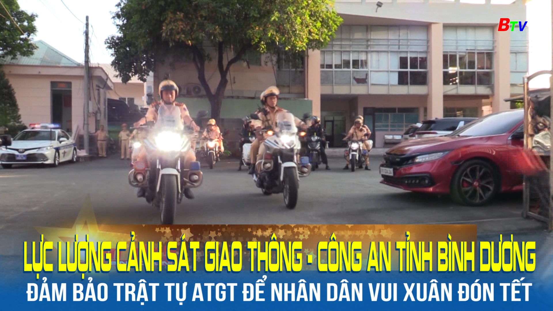 Lực lượng Cảnh sát giao thông - Công An tỉnh Bình Dương đảm bảo trật tự ATGT để nhân dân vui Xuân đón Tết 