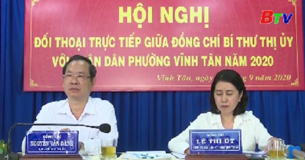 Bí thư Thị ủy Tân Uyên đối thoại với nhân dân phường Vĩnh Tân