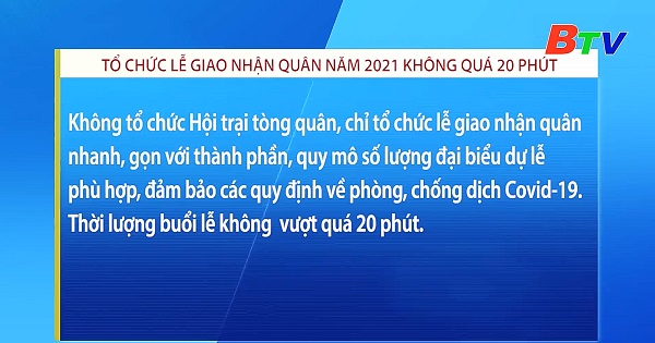 Tổ chức lễ giao nhận quân năm 2021 không quá 20 phút