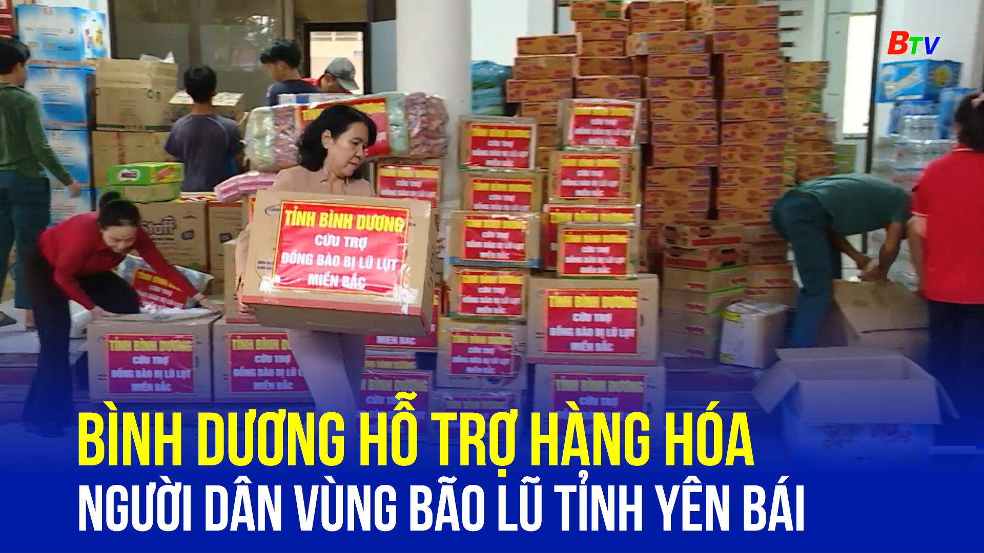 Bình Dương hỗ trợ hàng hóa người dân vùng bão lũ tỉnh Yên Bái