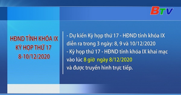 Kỳ họp thứ 17 của Hội đồng Nhân dân tỉnh khóa IX 