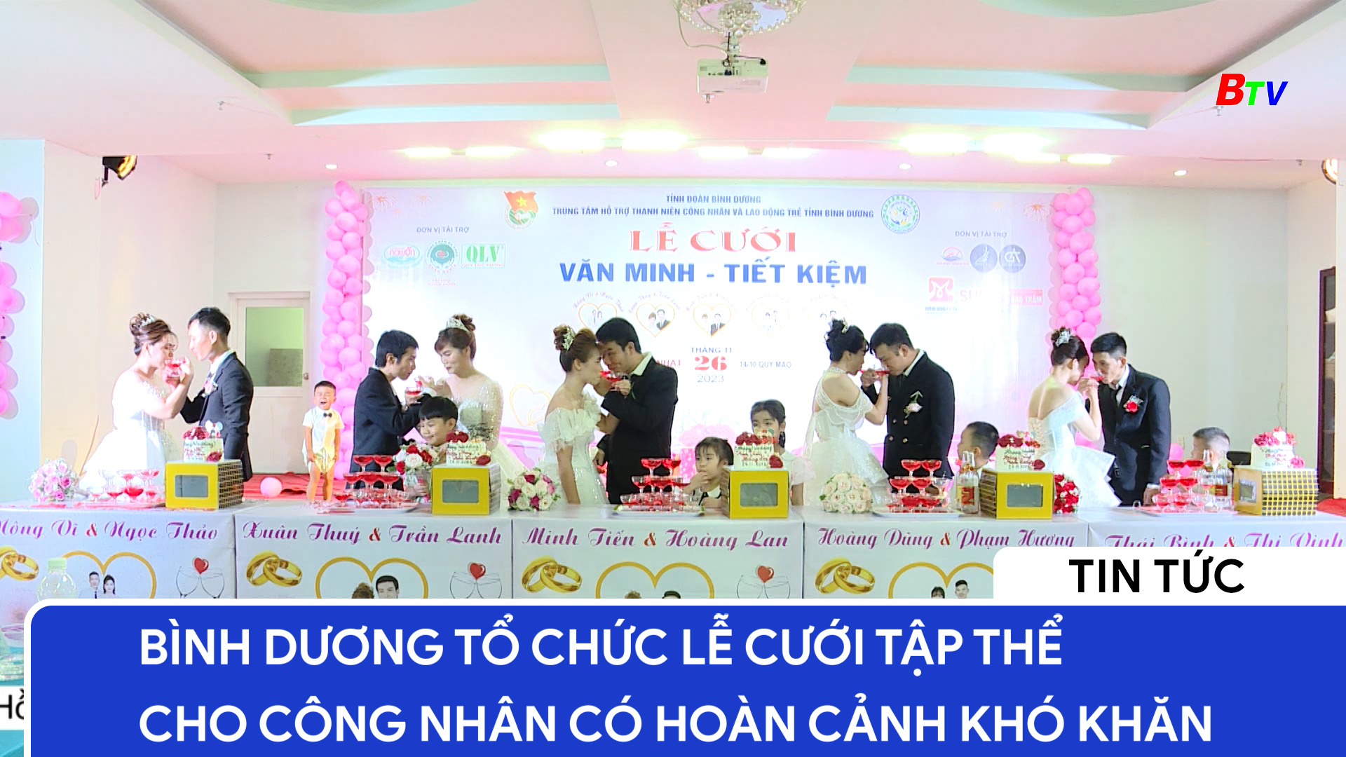 Bình Dương tổ chức lễ cưới tập thể cho công nhân có hoàn cảnh khó khăn