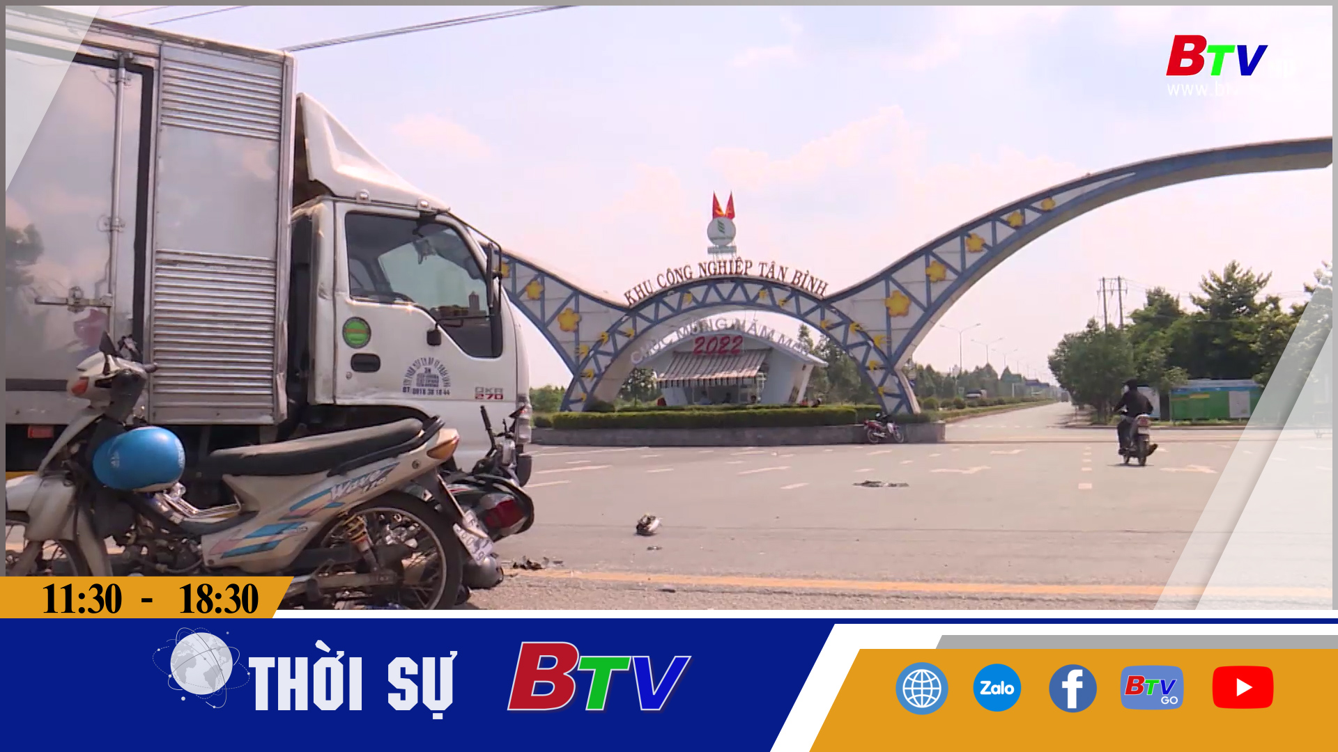 Cảnh báo tai nạn giao thông trước cổng KCN Tân Bình