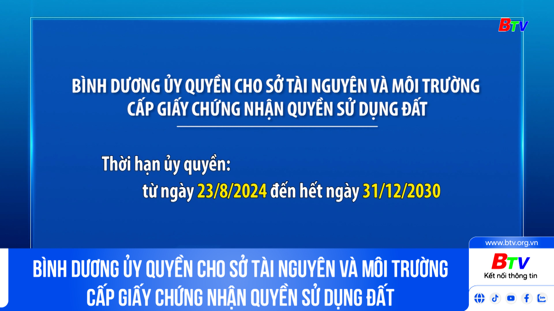 Bình Dương ủy quyền cho Sở Tài nguyên và Môi trường cấp Giấy chứng nhận quyền sử dụng đất