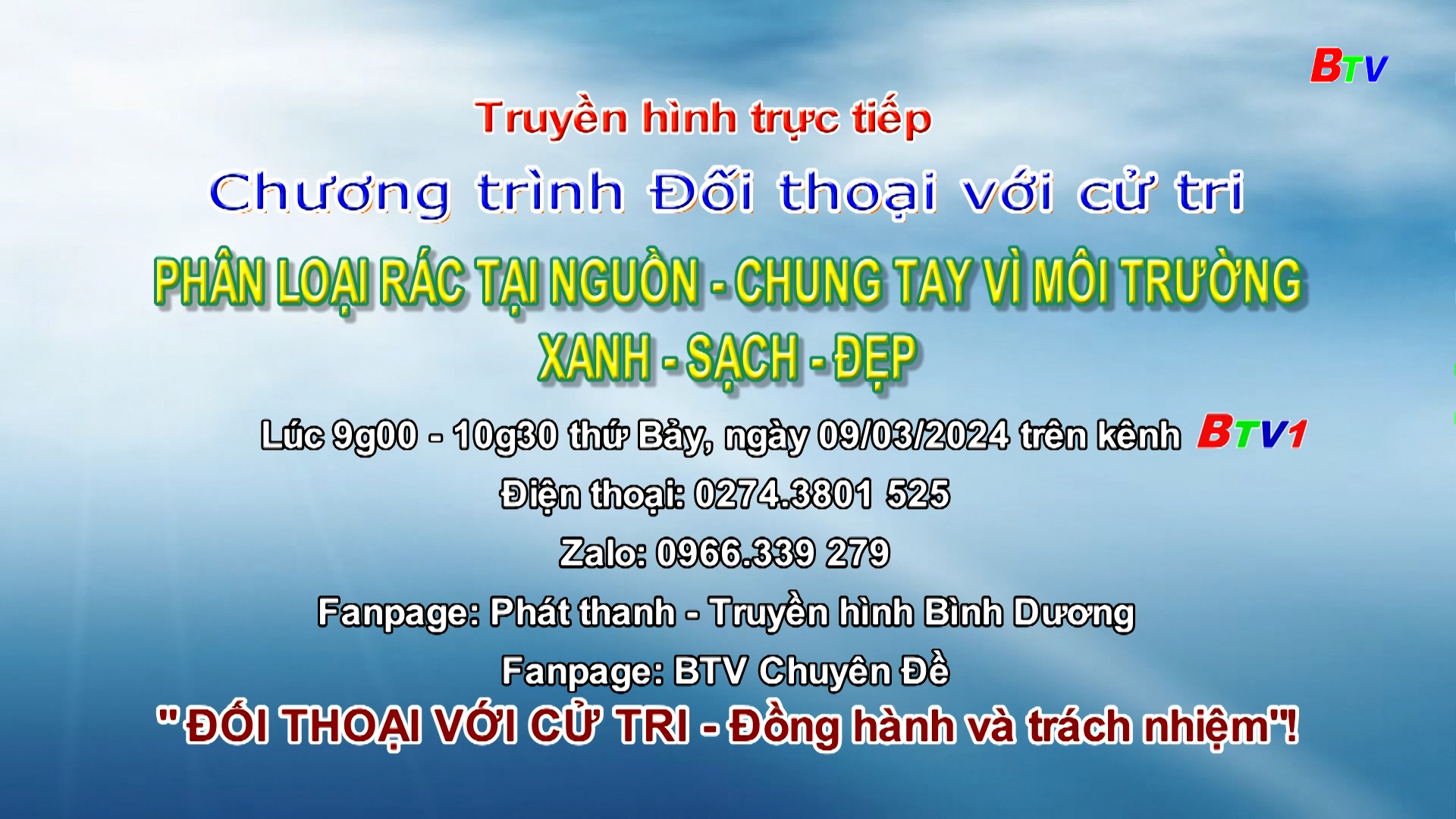 ĐỐI THOẠI CỬ TRI: Phân loại rác tại nguồn - chung tay vì môi trường xanh - sạch - đẹp