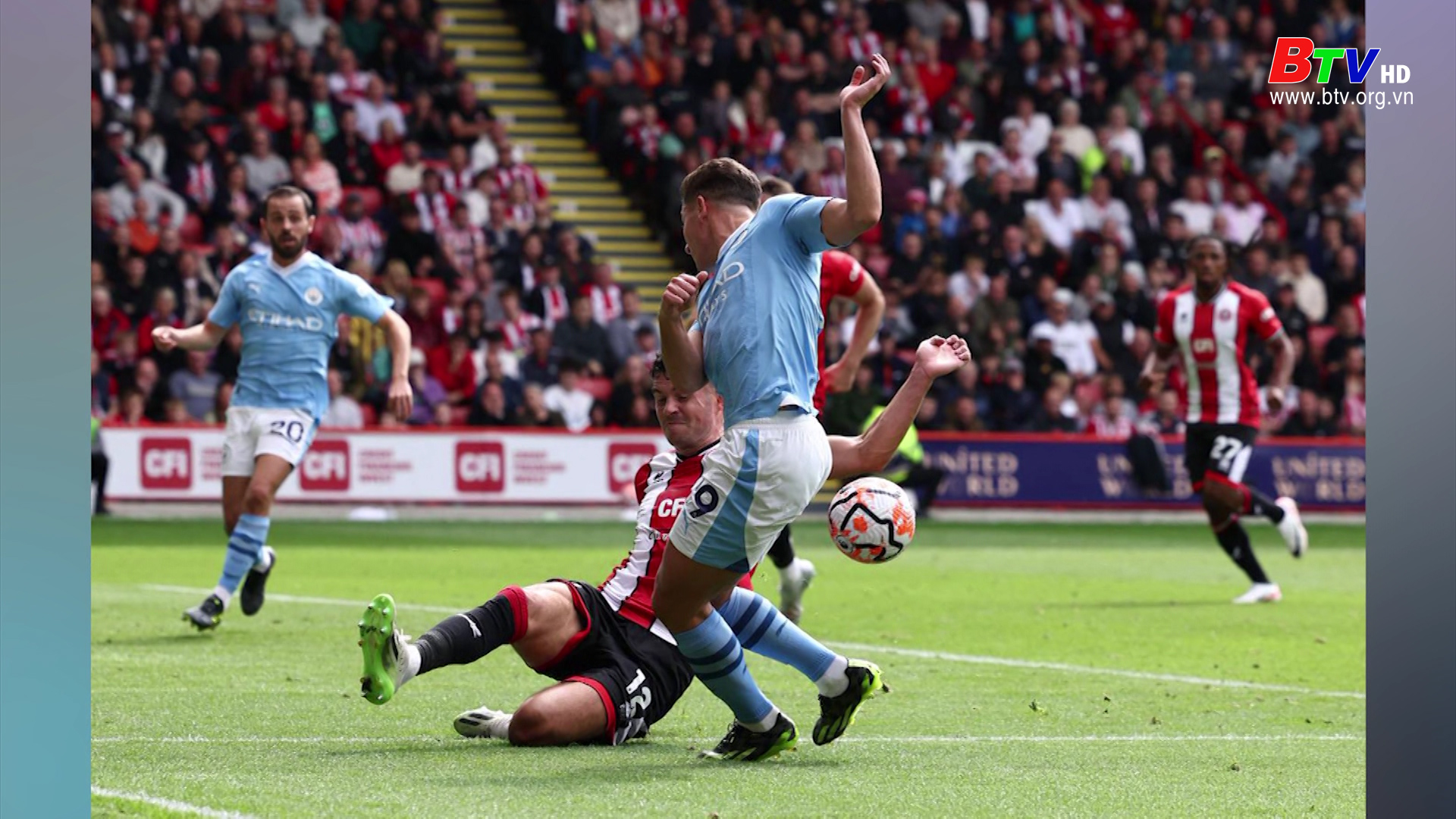 Vòng 3 Giải ngoại hạng Anh: Sheffield United 1-2 Manchester City