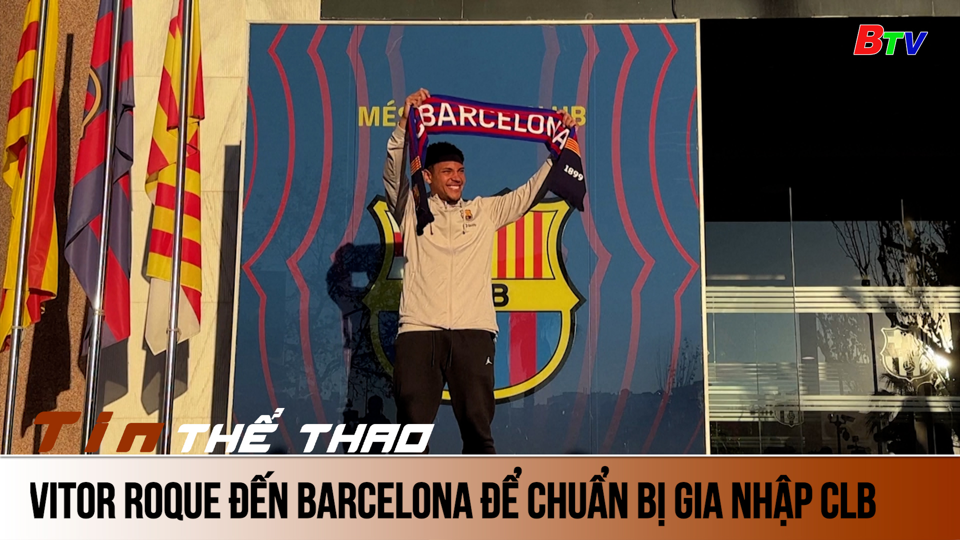 Vitor Roque đến Barcelona để chuẩn bị gia nhập CLB vào tháng 1/2024 | Tin Thể thao 24h