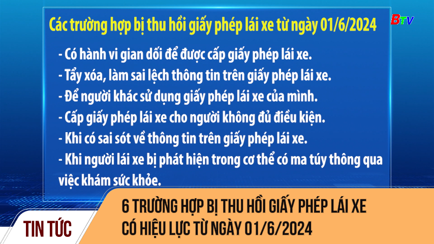 6 trường hợp bị thu hồi giấy phép lái xe có hiệu lực từ ngày 01/6/2024