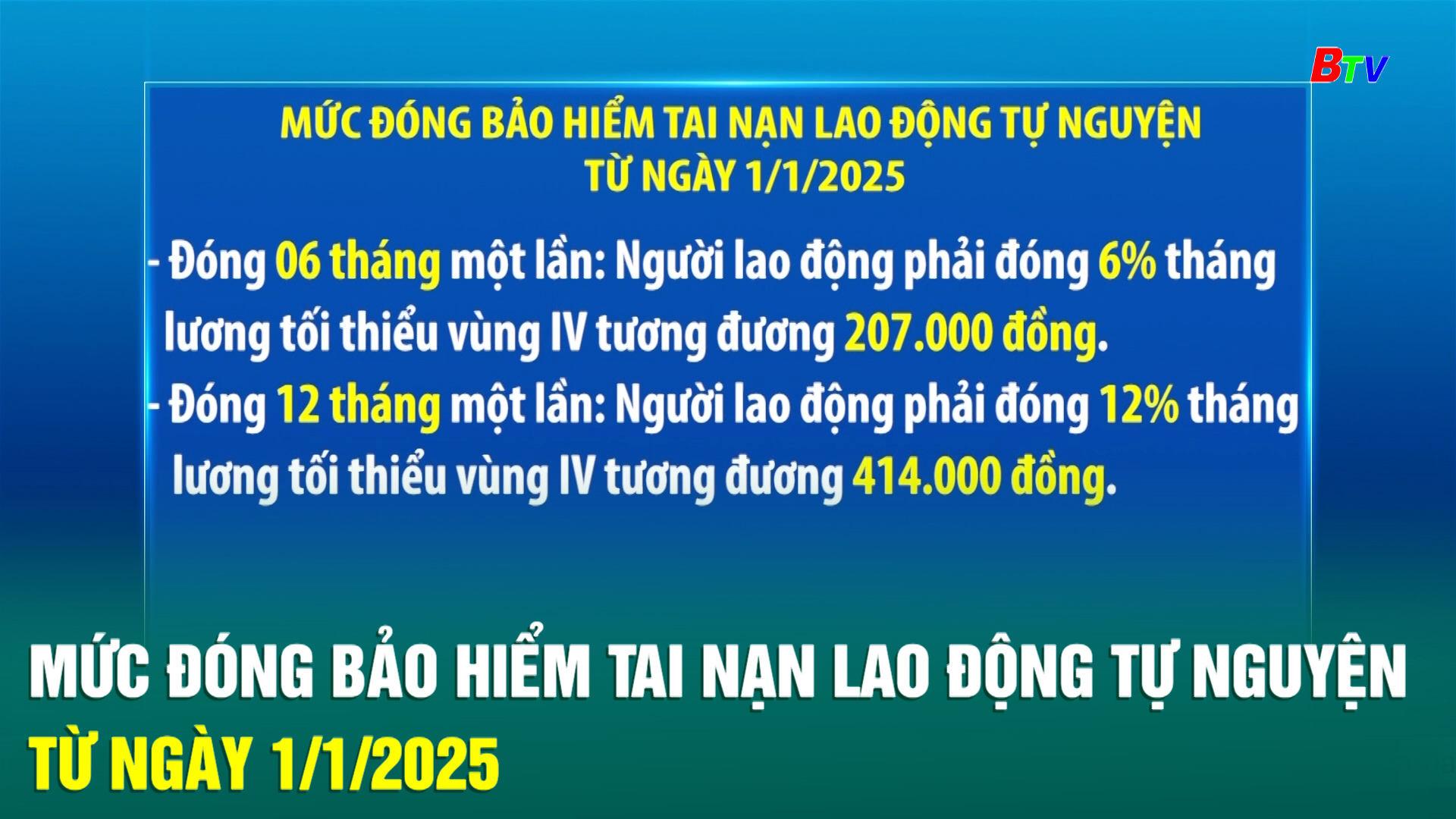 Mức đóng bảo hiểm tai nạn lao động tự nguyện từ ngày 1/1/2025