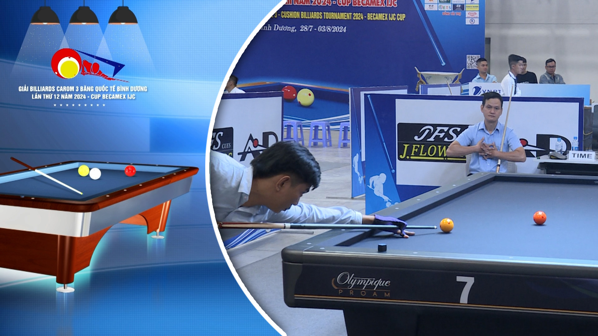 Hấp dẫn các trận đấu vòng loại Giải billiards Carom 3 băng quốc tế Bình Dương năm 2024 - Cúp Becamex IJC