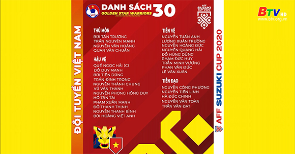 Công bố danh sách 30 cầu thủ đội tuyển Việt Nam tham dự AFF Cup 2020