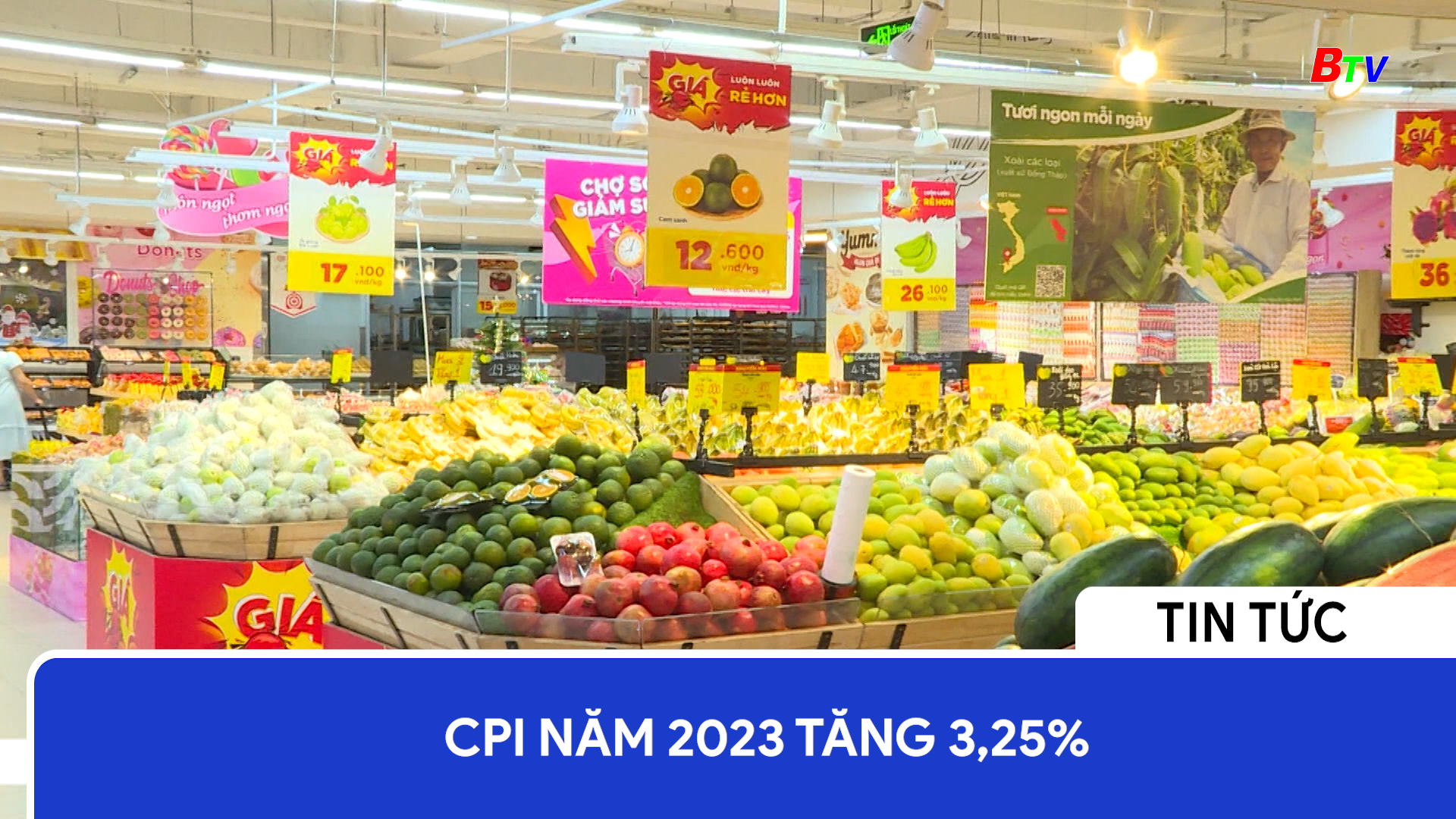 CPI năm 2023 tăng 3,25%